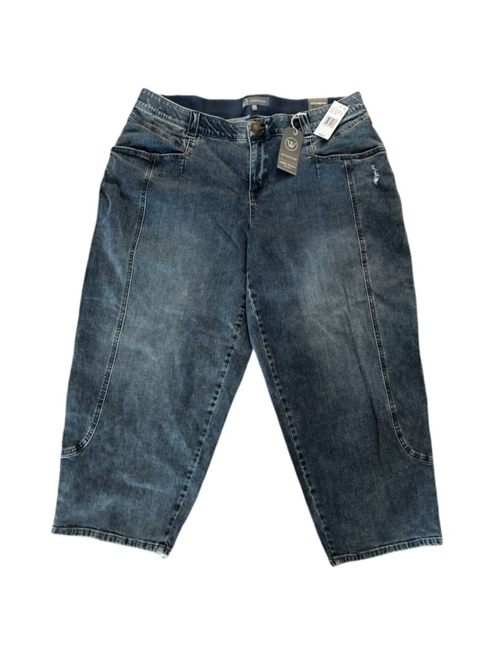 Wit & Wisdom Luxe High Rise Barrel Jeans Minimalist Clean Girl Indie Size 20W